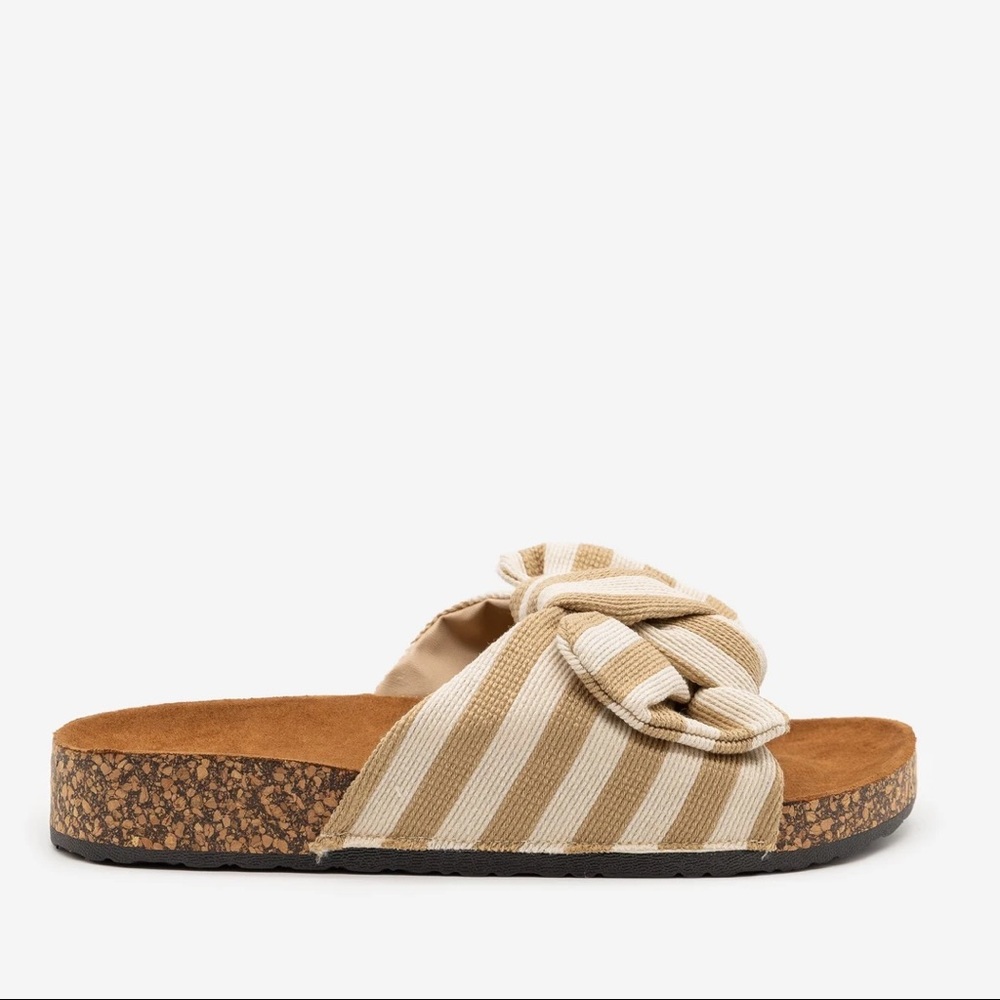 Beige striped knot sandal - Picture 9 of 10